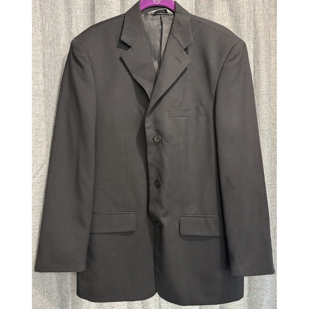 Versini Mens Dark Gray Notch Lapel Two Button Inside pockets Suit Jacket 20"x31"
